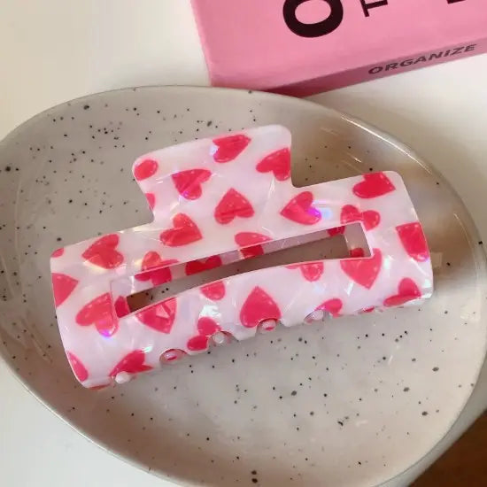 Valentine's Hair Claw Clips