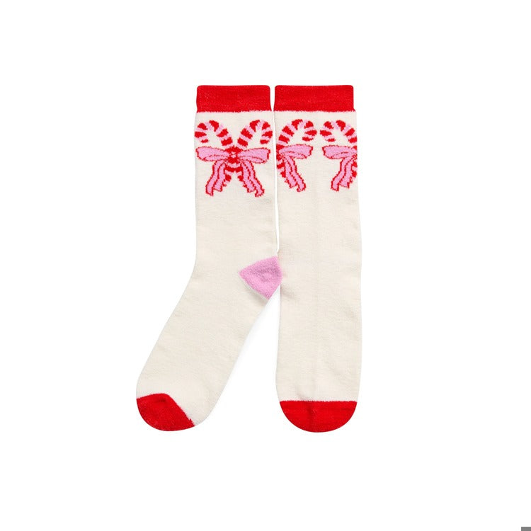 CANDY CANE BOW SOCKS - Brazos Avenue Market 