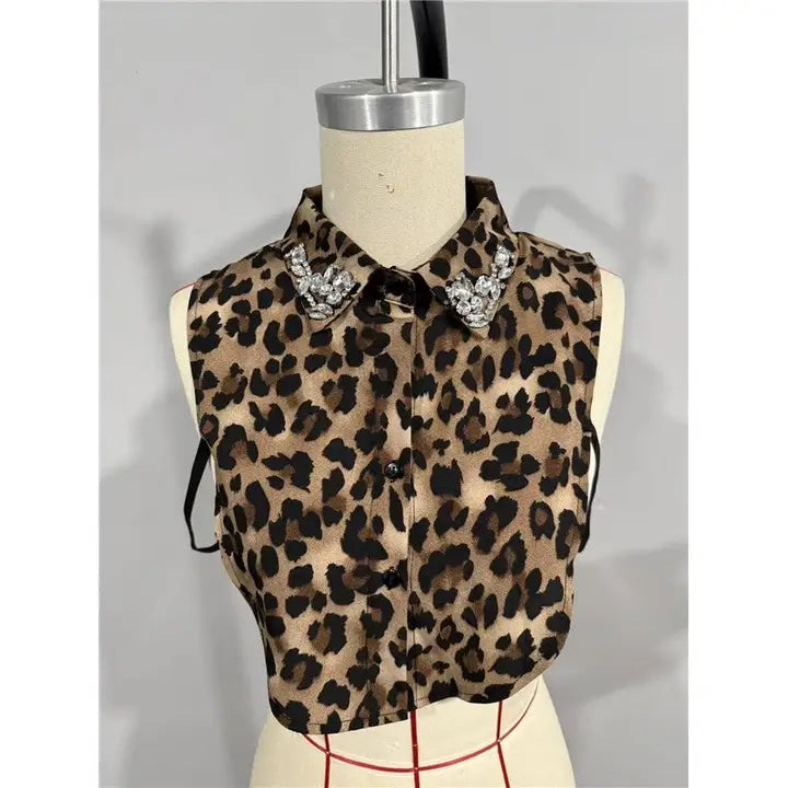 Diamond Studded Detachable Shirt Collar - Brazos Avenue Market 