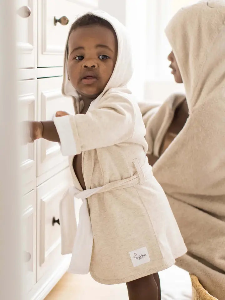 Organic Cotton Knit Terry Hooded Robe