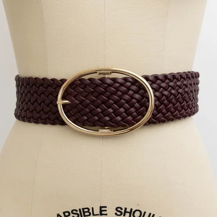 Wide Braided Belt - Brazos Avenue Market 