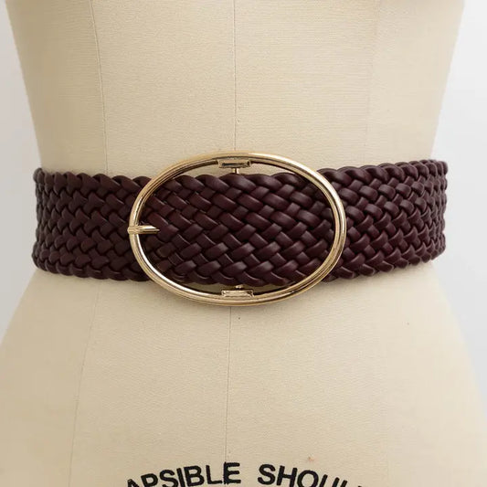 Wide Braided Belt - Brazos Avenue Market 