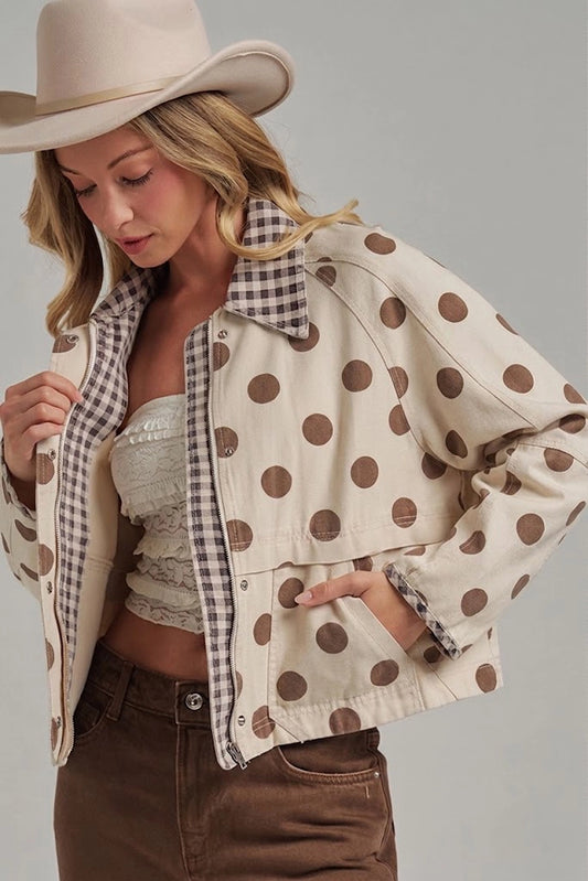 Polka Dot Oxford Jacket