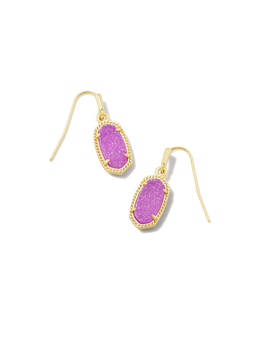Lee Gold Drop Earrings in Mulberry Drusy - Brazos Avenue Market 