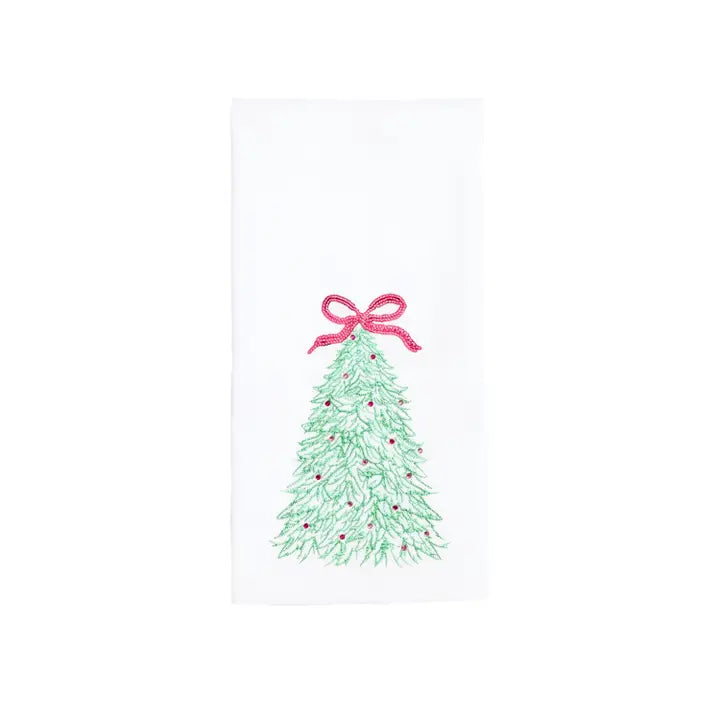 Mary Square Embellished Tea Towel