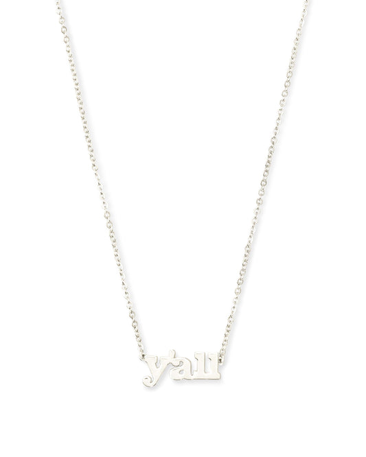 Y'all Pendant Necklace Sterling Silver - Brazos Avenue Market 