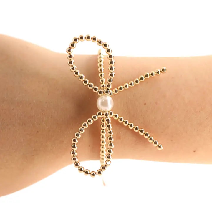Gold Bow Bracelet - Brazos Avenue Market 