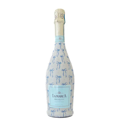 Beau Bottles Grandmillenial Blue Bows - Prosecco Collection - Brazos Avenue Market 