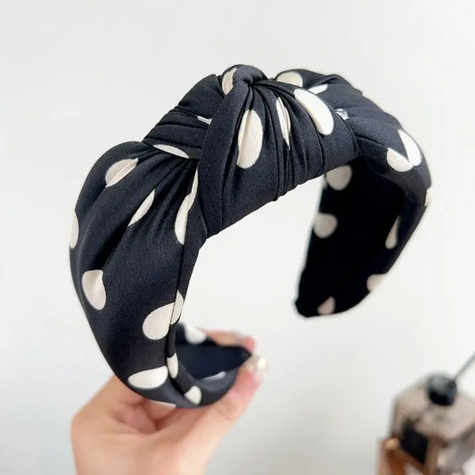 Soft Knotted Polka Dot Headband