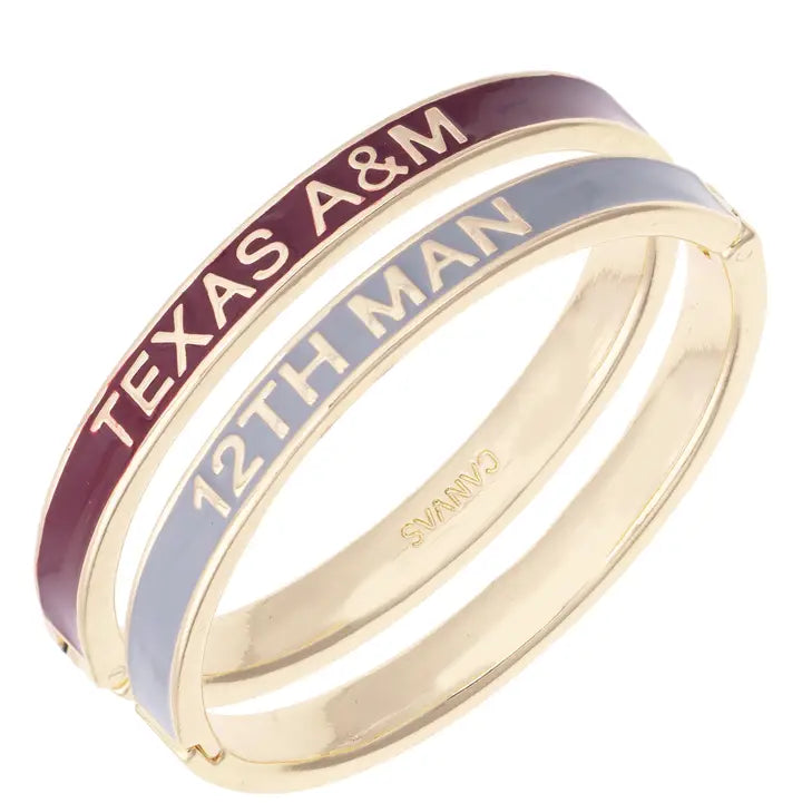 Texas A&M Aggies Skinny Enamel Hinge Bangle