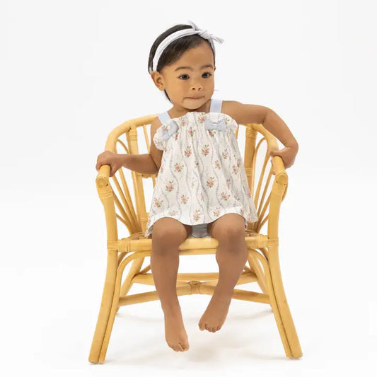 Heirloom Rose Stripe - Top with Bows and Ruffle Leg Bloomer - Brazos Avenue Market 