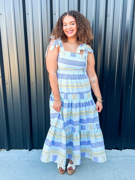 Minto Combo Stripe Dress - Brazos Avenue Market 