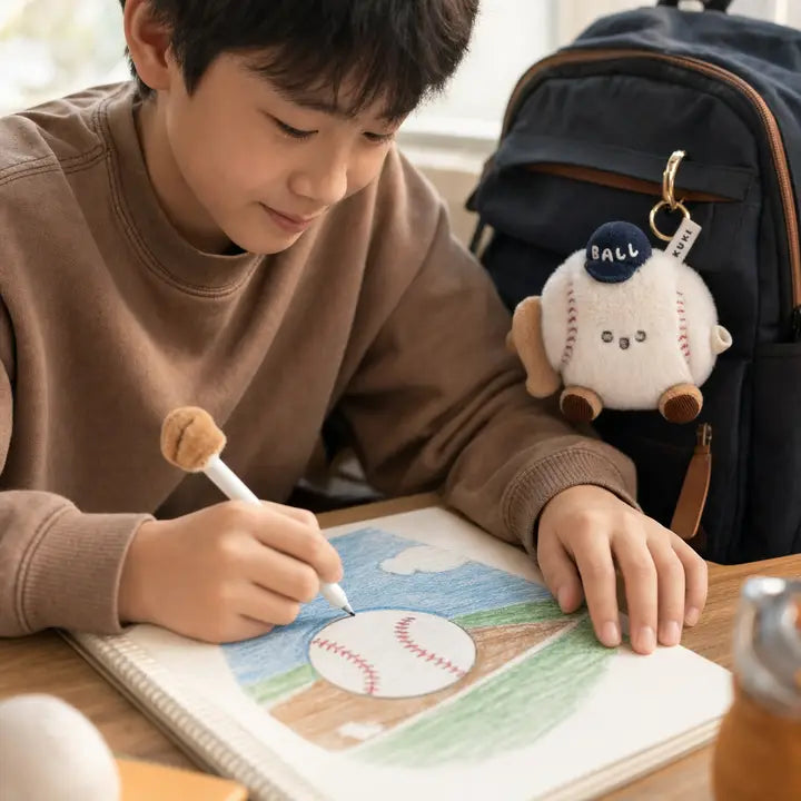 Sports Plush Bag Charm with Hidden Pen