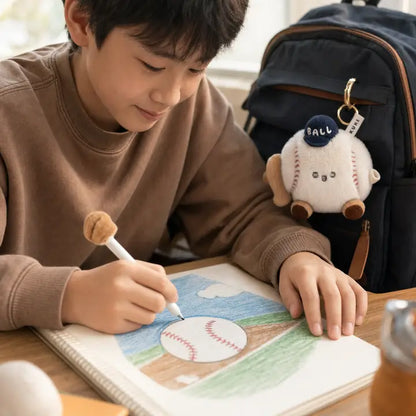 Sports Plush Bag Charm with Hidden Pen