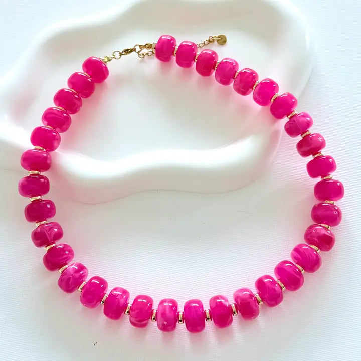 Chunky Resin Beaded Necklace