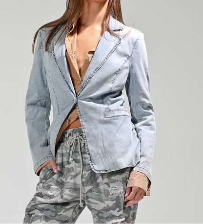 Denim Blazer - Brazos Avenue Market 
