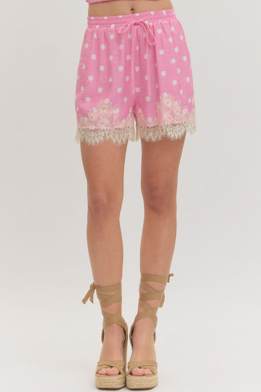 Pink Polka Dot Shorts - Brazos Avenue Market 
