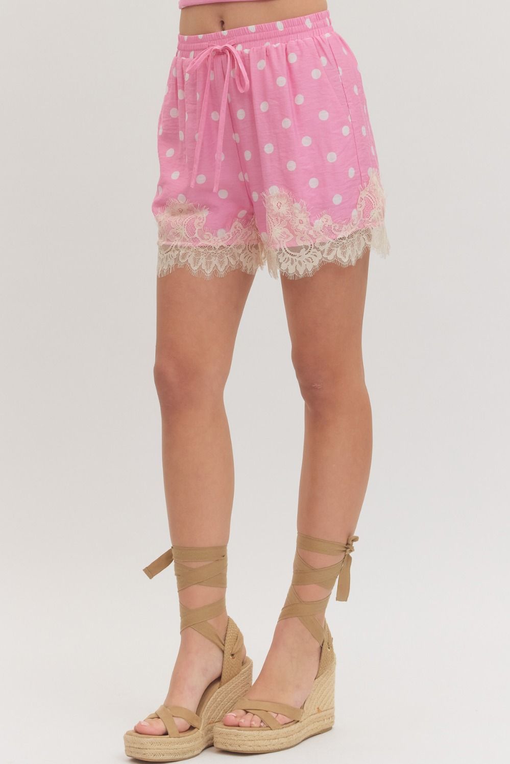 Pink Polka Dot Shorts - Brazos Avenue Market 