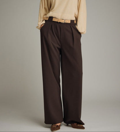 Brown Wide Leg Dress Pant