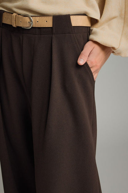 Brown Wide Leg Dress Pant