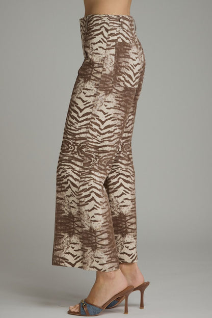 Brown Zebra Print Pants