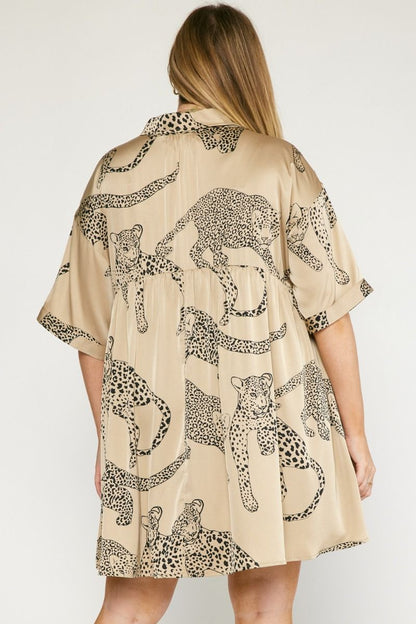 Cheetah Print Dress - Plus