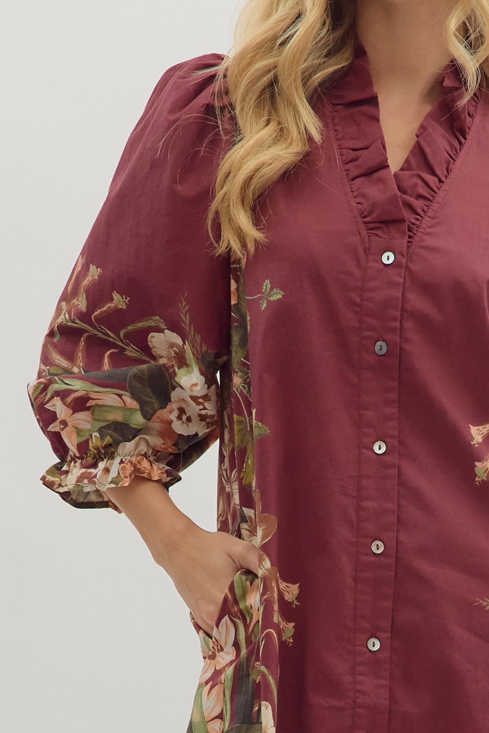 Berry Blossom Mini Dress - Brazos Avenue Market 