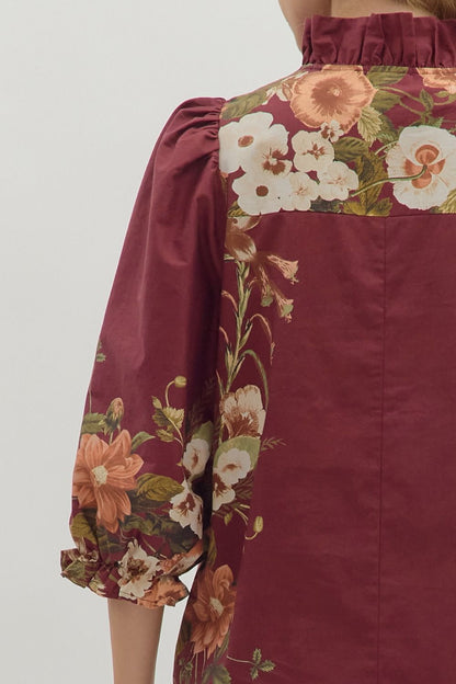 Berry Blossom Mini Dress - Brazos Avenue Market 