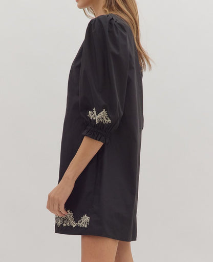 Nightfall Embroidered Dress - Brazos Avenue Market 
