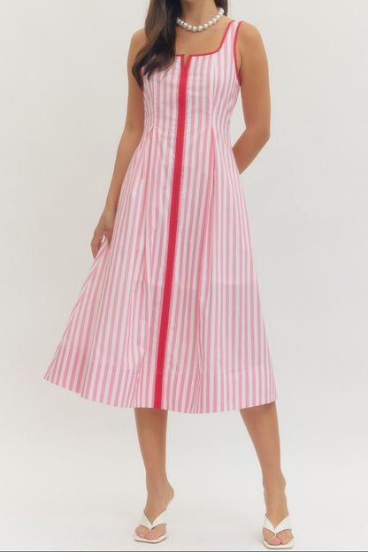 Pretty In Pink Midi Dress - Brazos Avenue Market 