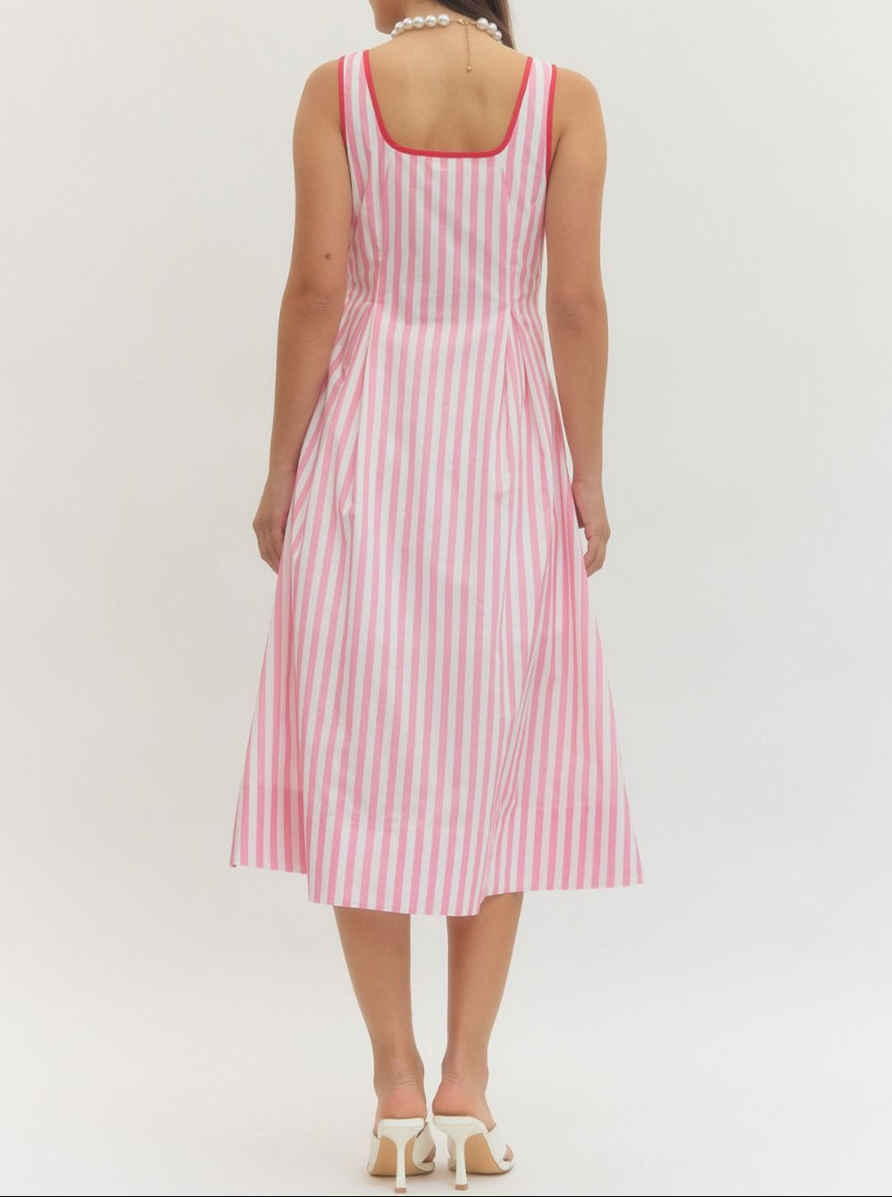 Pretty In Pink Midi Dress - Brazos Avenue Market 