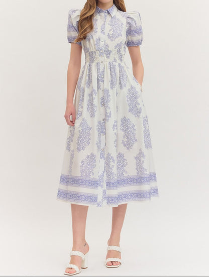 Botanical Charm Midi Dress - Brazos Avenue Market 