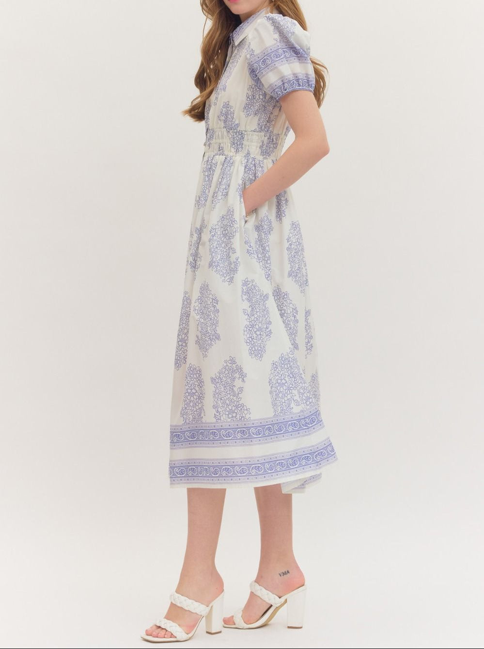 Botanical Charm Midi Dress - Brazos Avenue Market 