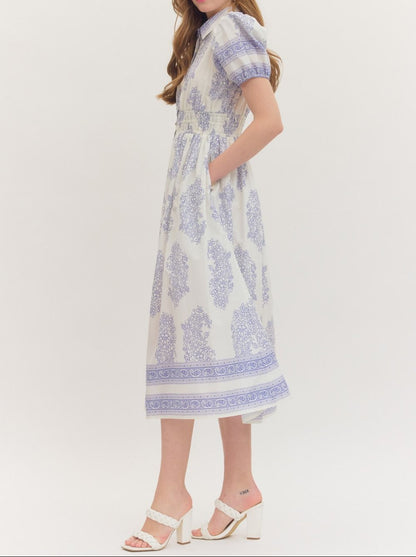 Botanical Charm Midi Dress - Brazos Avenue Market 