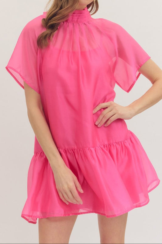 Hot Pink Mini Dress - Brazos Avenue Market 