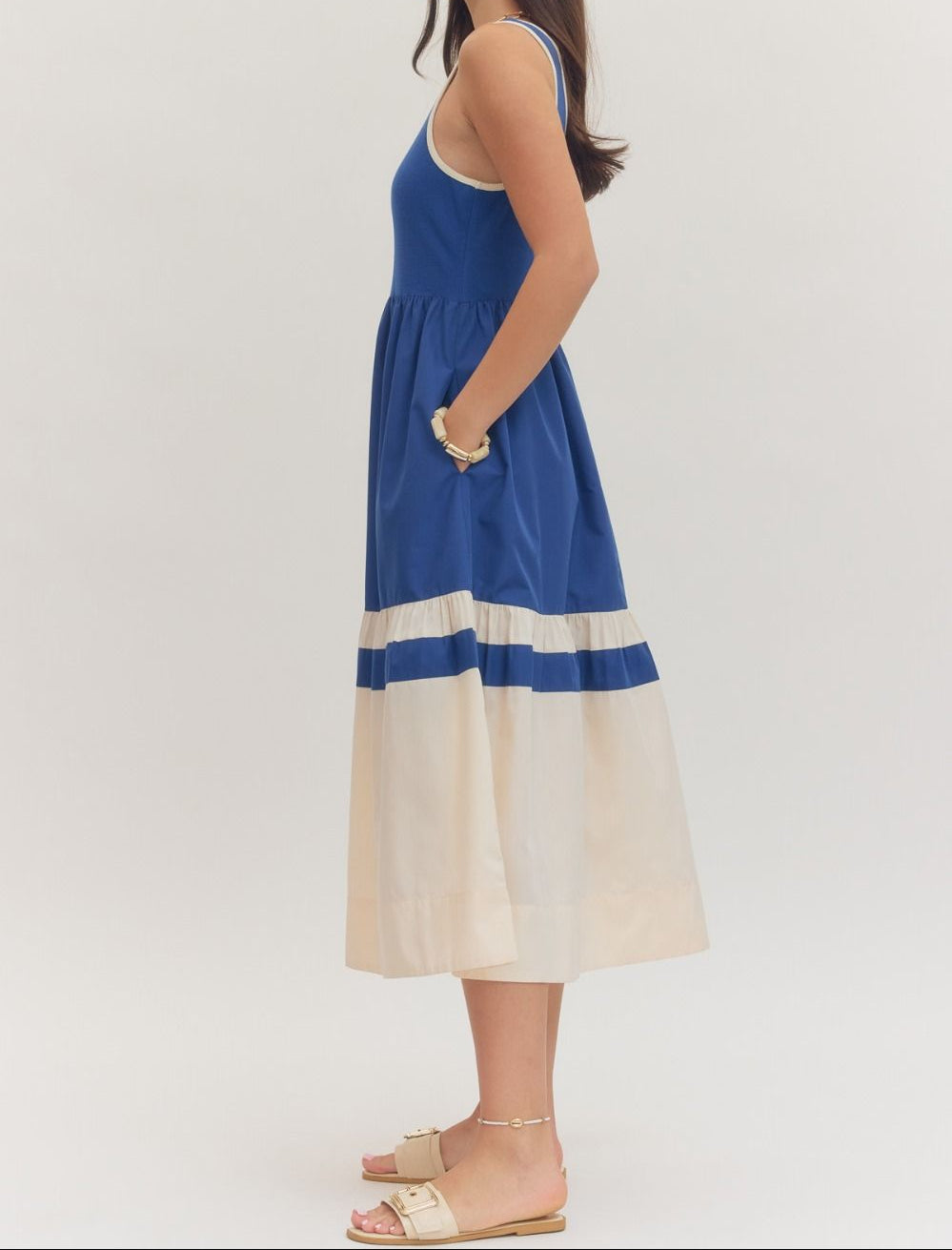 Royal Blue Midi Dress - Brazos Avenue Market 
