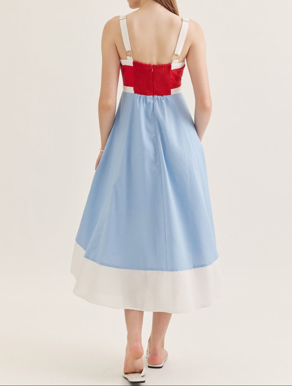 Red & Blue Sleeveless Midi Dress - Brazos Avenue Market 