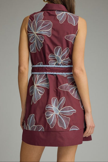 Sleeveless Burgundy Mini Dress