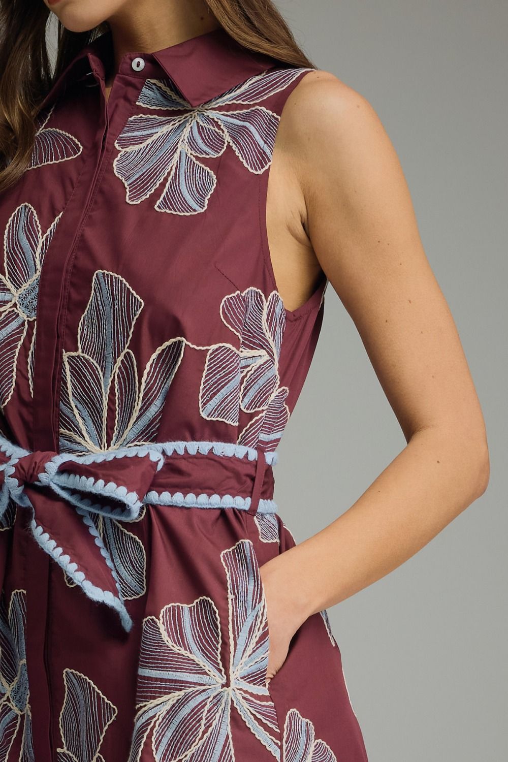 Sleeveless Burgundy Mini Dress