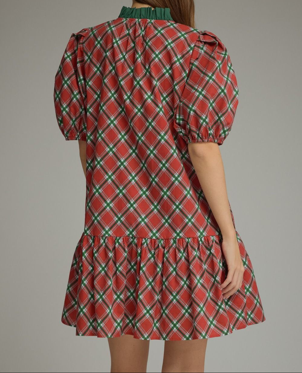 Red Plaid Mini Dress