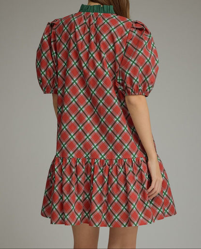 Red Plaid Mini Dress