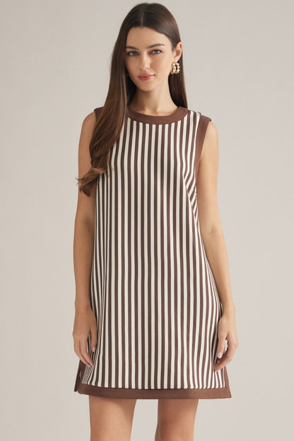 Brown Striped Dress