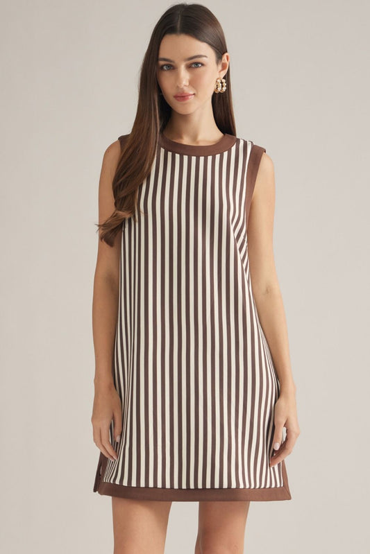 Brown Striped Dress