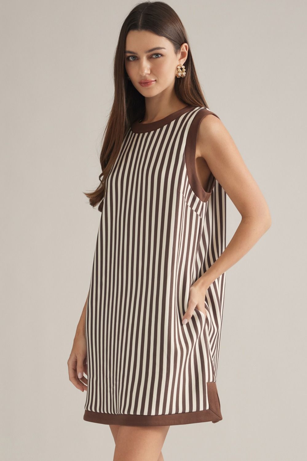Brown Striped Dress