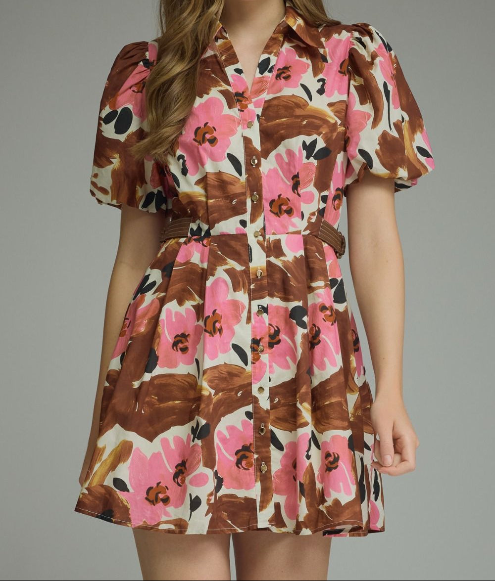 Fall Floral Mini Dress