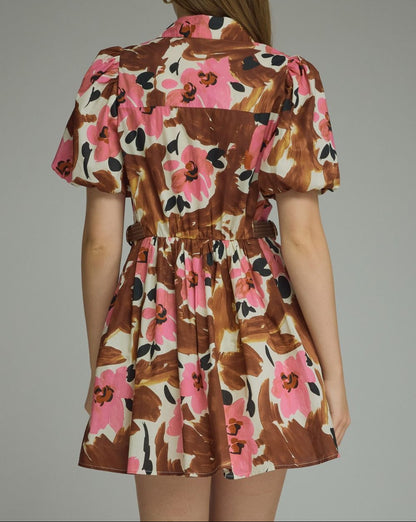 Fall Floral Mini Dress
