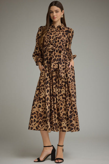 Leopard Print Midi Dress