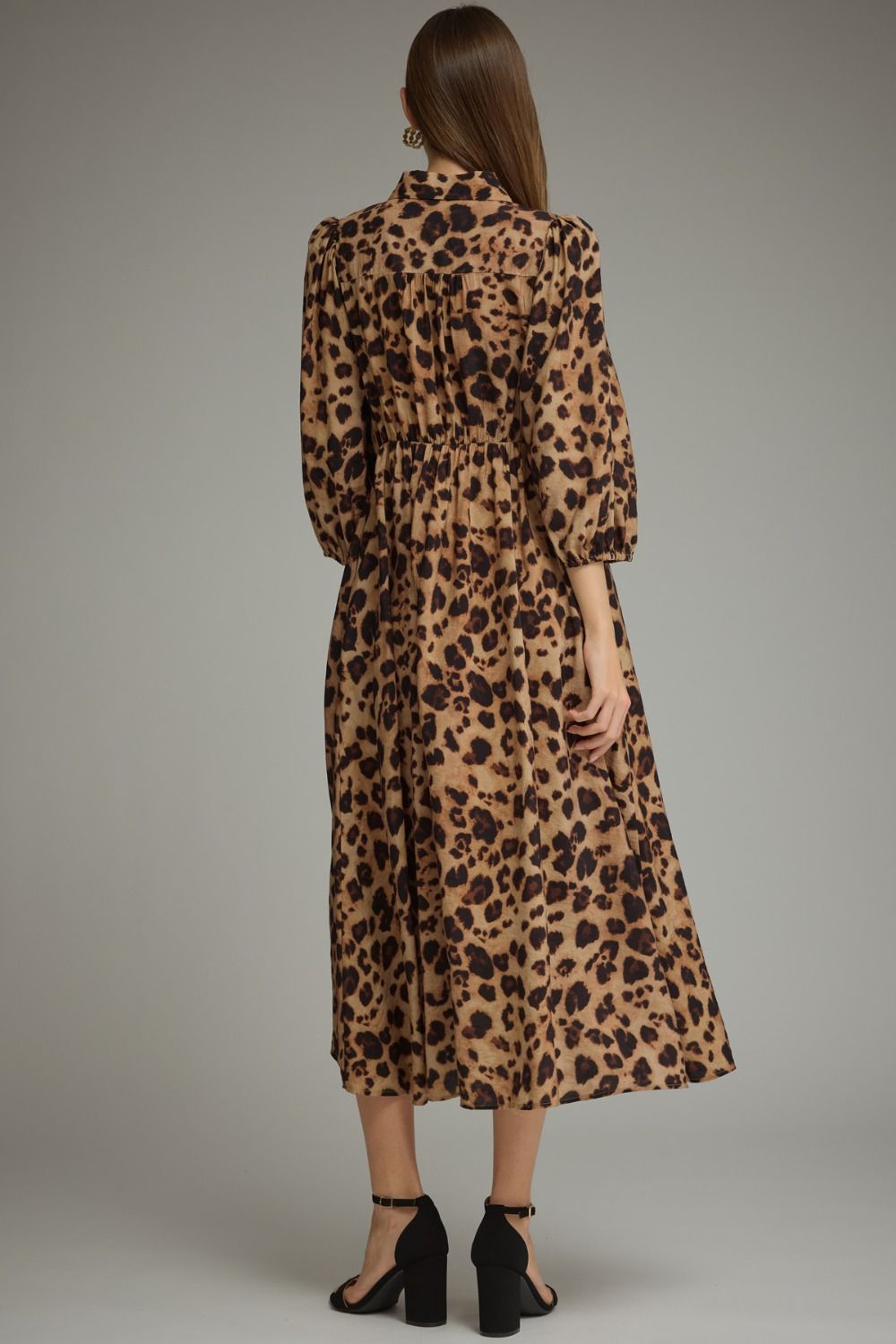 Leopard Print Midi Dress