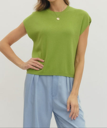 Lime Luxe Knit Top - Brazos Avenue Market 