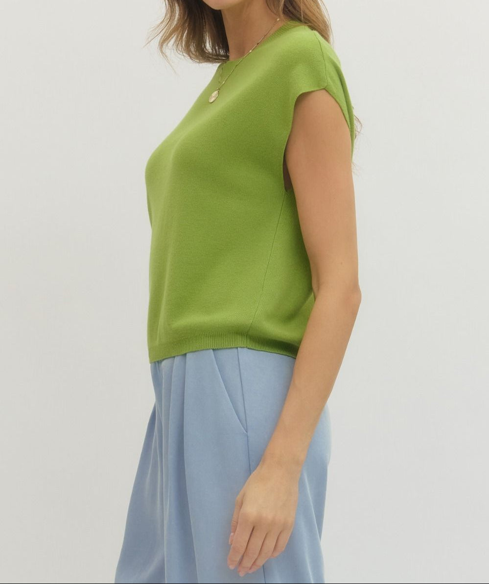 Lime Luxe Knit Top - Brazos Avenue Market 